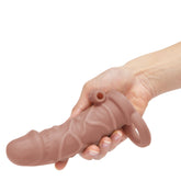 Size Up Vibrating One Inch Penis Extender with Ball Loop SLEEVES